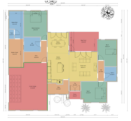 Full-featured 2D floor plan created with Cedreo.