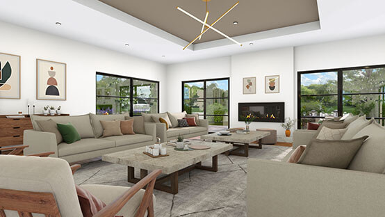 Living room designed with Cedreo